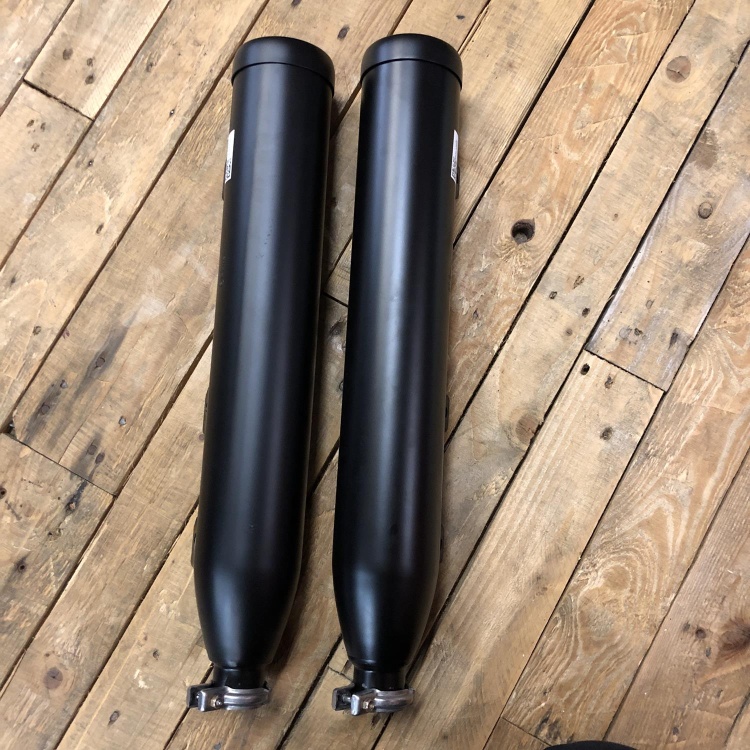 Indian Scout Bobber / Rogue matte black exhaust silencers (pair)